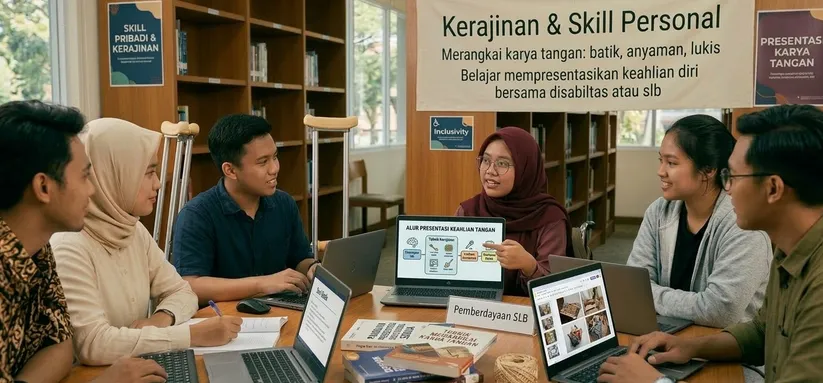 Workshop kerajinan difabel bersama mahasiswa multitalenta